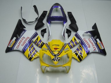 Amarillo Blanco Nastro Azzurro Carenado Moto Honda CBR 600 F4i 01-03