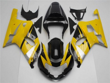 Amarillo Negro Kits Completo Carenado Moto Suzuki GSXR 600 / 750 K1 K2 K3 01-03