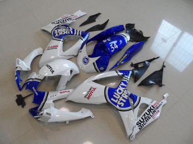 Azul Blanco Lucky Strike Motul 34 Carenado Moto Suzuki GSXR 750 K6 06-07