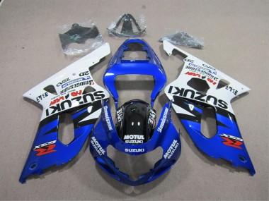 Azul Blanco Motul ABS Carenado Motocicleta Suzuki GSXR 600 K1 K2 K3 01-03