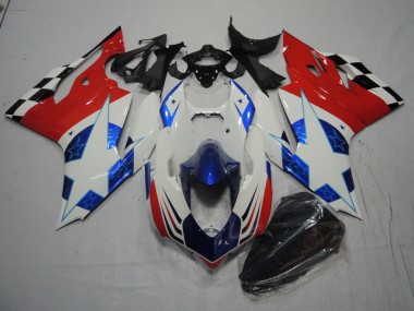 Blanco Azul Rojo Carenado Moto Ducati 1199 11-14