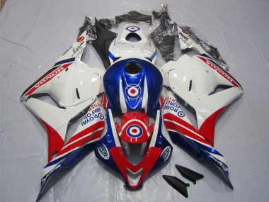 Blanco Azul Rojo Moto Plástico Honda CBR 600 RR 09-12