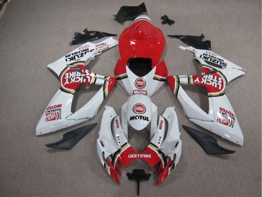 Blanco Lucky Strike Rojo Motul Kit Carenado ABS Completo Suzuki GSXR 1000 K5 05-06