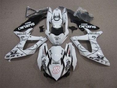 Blanco Negro Corona Extra Motul 8 Carenado Moto Suzuki GSXR 600 K8 08-10