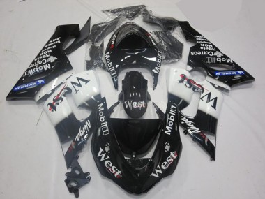 Blanco Negro Kit Carenado Moto Kawasaki ZX6R 05-06