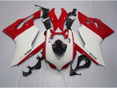 Blanco Rojo Inyección Kit Carenado Moto Ducati 1199 11-14