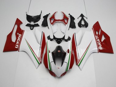 Blanco Rojo Inyección Kits Carenado Moto Ducati 1199 11-14