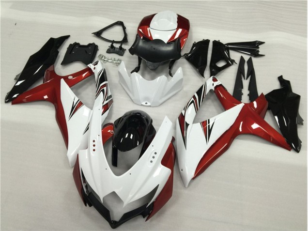 Blanco Rojo Negro Carenado Moto Suzuki GSXR 600 / 750 K8 08-10