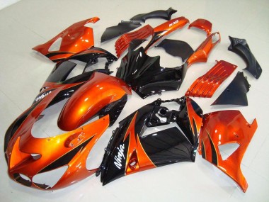 Naranja Negro Carenado Moto Kawasaki ZX14R ZZR 1400 06-11