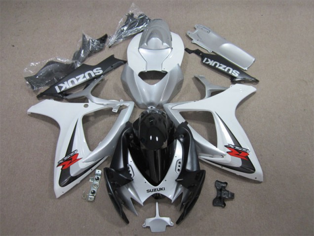 Negro Blanco Carenado Moto Suzuki GSXR 600 K6 06-07