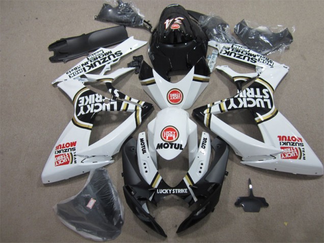 Negro Blanco Lucky Strike Motul Carenado Moto Suzuki GSXR 600 K6 06-07