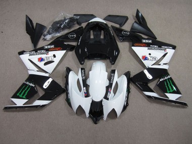 Negro Blanco Monster Carenado Moto Kawasaki ZX10R 03-05