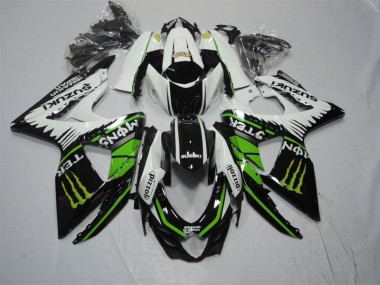 Negro Blanco Verde Monster Pizzoli Carenado Moto Suzuki GSXR 1000 K9 09-16