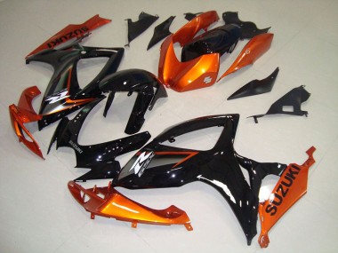 Negro Naranja Kits Completo Carenado Moto ABS Suzuki GSXR 750 K6 06-07