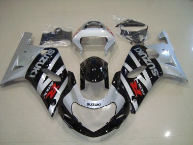 Negro Plata Carenado Moto Suzuki GSXR 750 K1 K2 K3 01-03