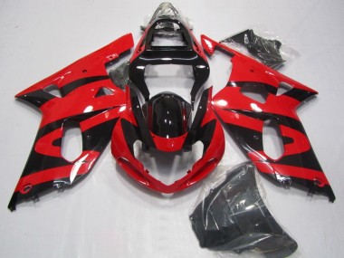 Negro Rojo ABS Moto Plástico Suzuki GSXR 750 K1 K2 K3 01-03