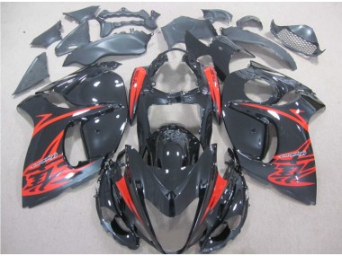 Negro Rojo Carenado Moto & Plástico Suzuki GSXR 1300 Hayabusa 08-19