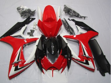 Negro Rojo Kit Completo Carenado Moto Suzuki GSXR 600 K6 06-07