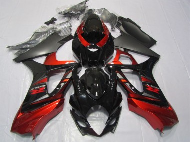 Negro Rojo Kits Completo Carenado Moto ABS Suzuki GSXR 1000 K7 07-08