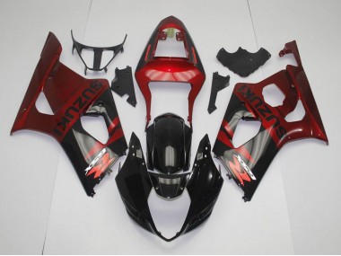 Negro Rojo Kits Completo Carenado Moto Suzuki GSXR 1000 K3 03-04