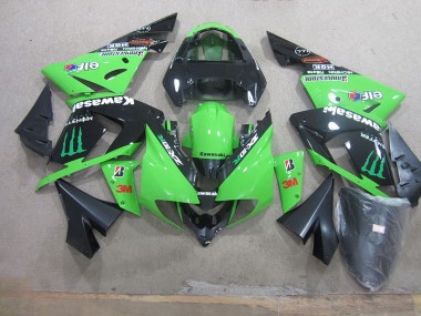 Negro Verde 3M Monster Carenado Moto Kawasaki ZX10R 03-05