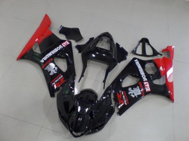 Negro y rojo Carenado Moto Suzuki GSXR 1000 K3 03-04