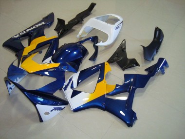 Oscuro Azul Amarillo Blanco Carenado Moto Honda CBR 900 RR 929 00-01