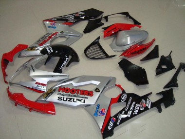 Plata & Rojo Carenado Moto Suzuki GSXR 1000 K5 05-06