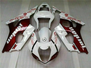 Rojo Blanco Kit Completo Carenado Moto Suzuki GSXR 1000 K3 03-04