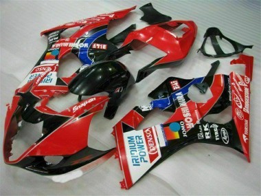 Rojo Kits ABS Carenado Motocicleta Suzuki GSXR 1000 K3 03-04