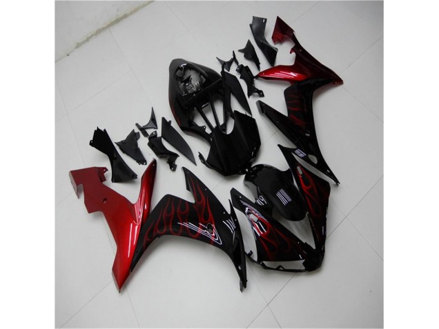 Rojo Negro Kit Completo Carenado Moto Yamaha R1 04-06