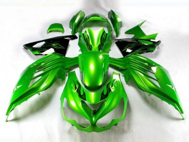 Verde Negro Carenado Moto Kawasaki ZX14R ZZR 1400 12-21